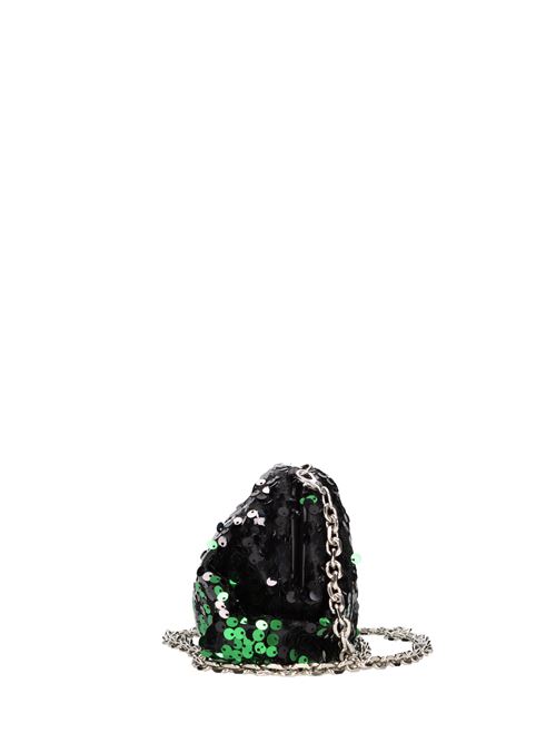 Borsa in tessuto e strass LA CARRIE | NIGHT ED.PAILLETES CLUTCHNERO-VERDE